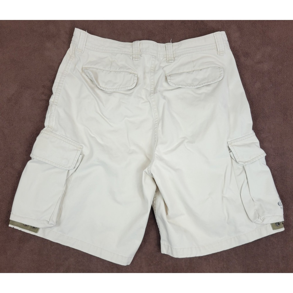 Polo Jeans Co Ralph Lauren Mens 36 Cargo Shorts Cream Military 67th Reg Cotton - Picture 7 of 9